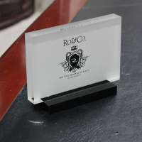 factory wholesale and OEM gifts solid clear acrylic logo block