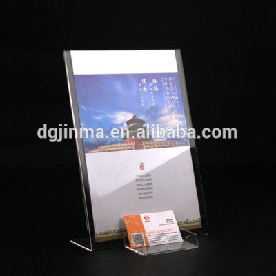 Custom clear magnetic acrylic menu holder/ brochure holder/ acrylic sign holder