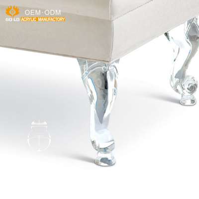 beautiful wave shaped transparent acrylic chair leg